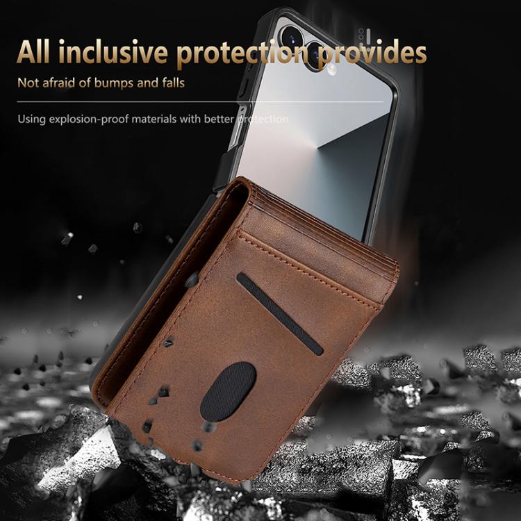 AZNS Custodia per telefono in pelle a conchiglia con struttura in vitello magnetico, For Samsung Galaxy Z Flip7 5G, For Samsung Galaxy Z Fold6 5G, For Samsung Galaxy Z Fold5 5G, For Samsung Galaxy Z Flip5 5G