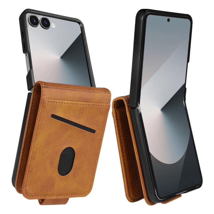 AZNS Custodia per telefono in pelle a conchiglia con struttura in vitello magnetico