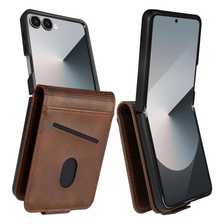 AZNS Custodia per telefono in pelle a conchiglia con struttura in vitello magnetico