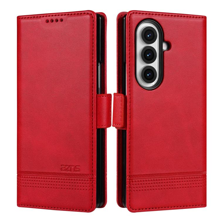 AZNS Custodia per telefono in pelle a conchiglia con struttura in vitello magnetico, For Galaxy Z Fold8 Ultra 5G, For Galaxy Z Flip8 5G, For Samsung Galaxy Z Flip7 FE / Flip6, For Samsung Galaxy Z Fold7 5G