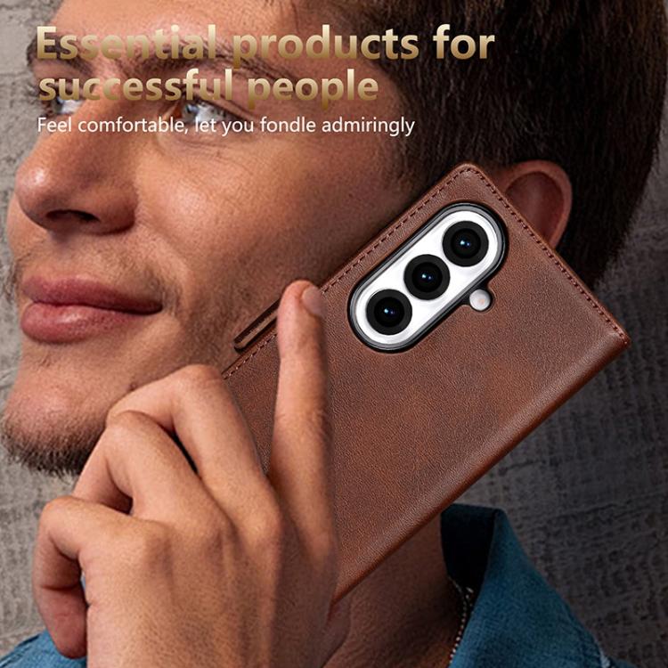 AZNS Custodia per telefono in pelle a conchiglia con struttura in vitello magnetico, For Galaxy Z Fold8 Ultra 5G, For Galaxy Z Flip8 5G, For Samsung Galaxy Z Flip7 FE / Flip6, For Samsung Galaxy Z Fold7 5G