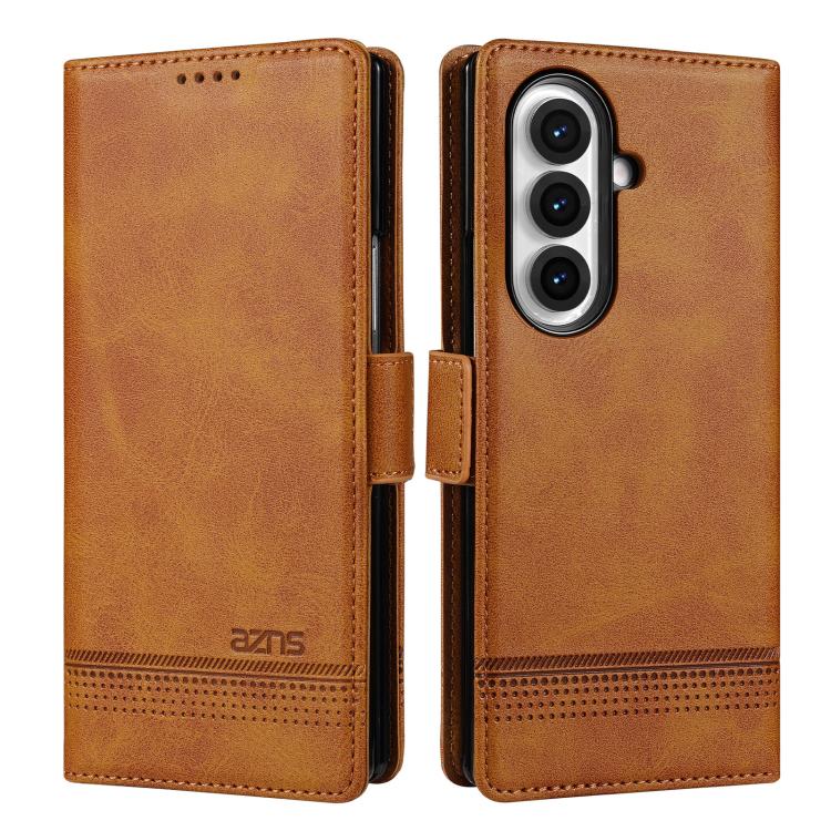AZNS Custodia per telefono in pelle a conchiglia con struttura in vitello magnetico, For Galaxy Z Fold8 Ultra 5G, For Galaxy Z Flip8 5G, For Samsung Galaxy Z Flip7 FE / Flip6, For Samsung Galaxy Z Fold7 5G
