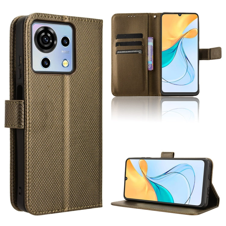 Custodia per telefono in pelle con trama a diamante, For ZTE Blade V50 Vita 4G, For ZTE Blade A33s, For ZTE Blade A53 Pro, For ZTE nubia Z50S Pro