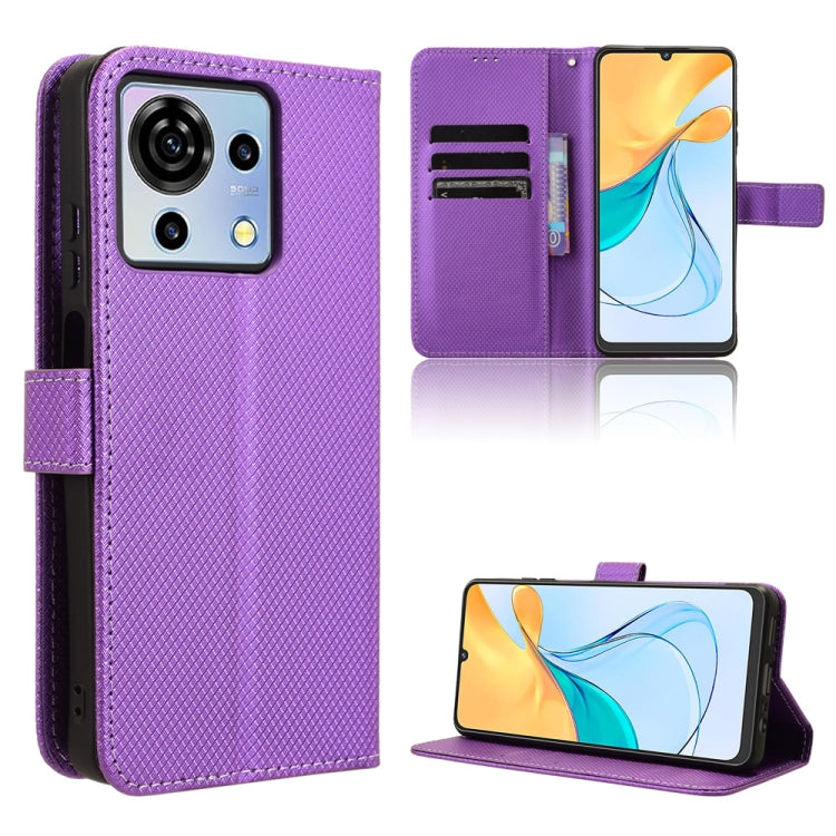 Custodia per telefono in pelle con trama a diamante, For ZTE Blade V50 Vita 4G, For ZTE Blade A33s, For ZTE Blade A53 Pro, For ZTE nubia Z50S Pro