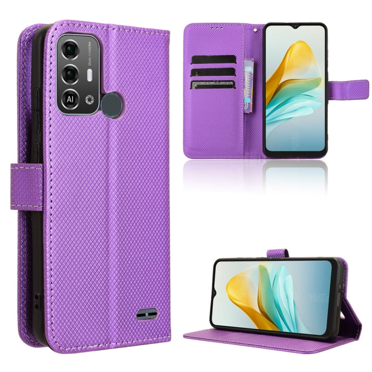 Custodia per telefono in pelle con trama a diamante, For ZTE Blade V50 Vita 4G, For ZTE Blade A33s, For ZTE Blade A53 Pro, For ZTE nubia Z50S Pro