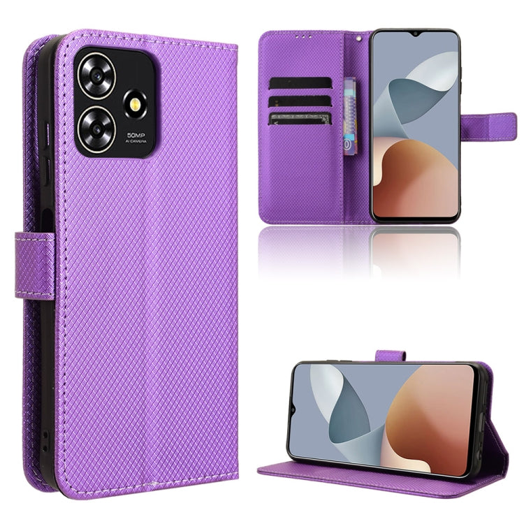 Custodia per telefono in pelle con trama a diamante, For ZTE Blade A54, For ZTE Blade A73 4G, For ZTE nubia Red Magic 9 Pro, For ZTE Blade A73 5G
