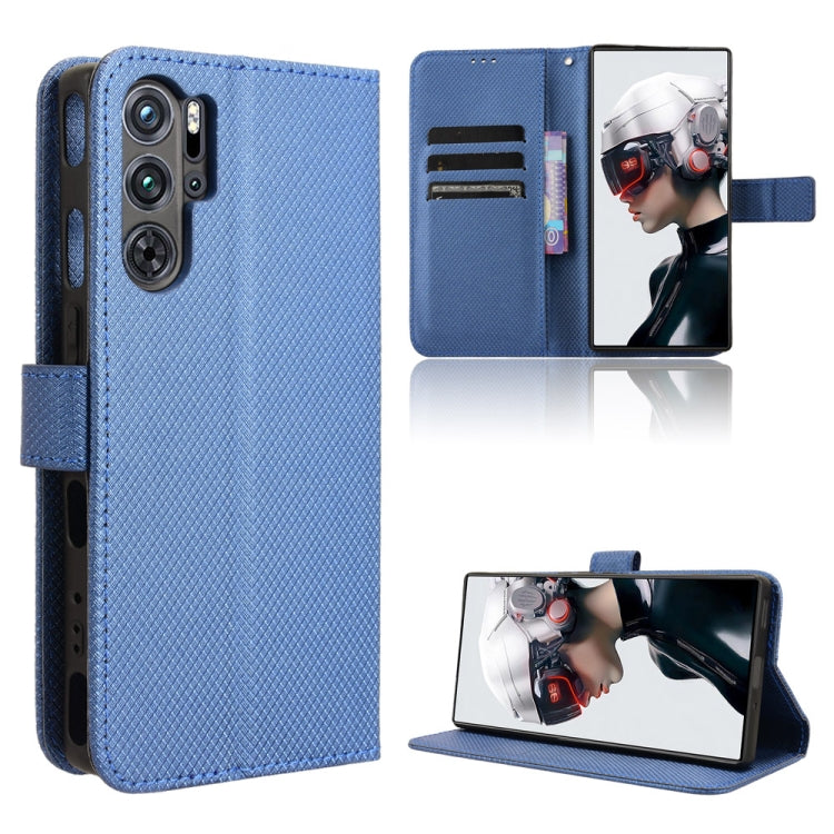 Custodia per telefono in pelle con trama a diamante, For ZTE Blade A54, For ZTE Blade A73 4G, For ZTE nubia Red Magic 9 Pro, For ZTE Blade A73 5G