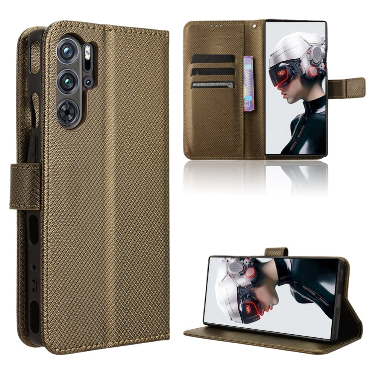 Custodia per telefono in pelle con trama a diamante, For ZTE Blade A54, For ZTE Blade A73 4G, For ZTE nubia Red Magic 9 Pro, For ZTE Blade A73 5G
