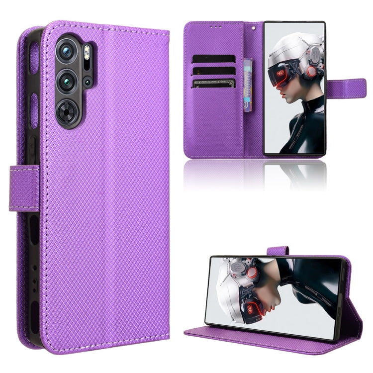 Custodia per telefono in pelle con trama a diamante, For ZTE Blade A54, For ZTE Blade A73 4G, For ZTE nubia Red Magic 9 Pro, For ZTE Blade A73 5G
