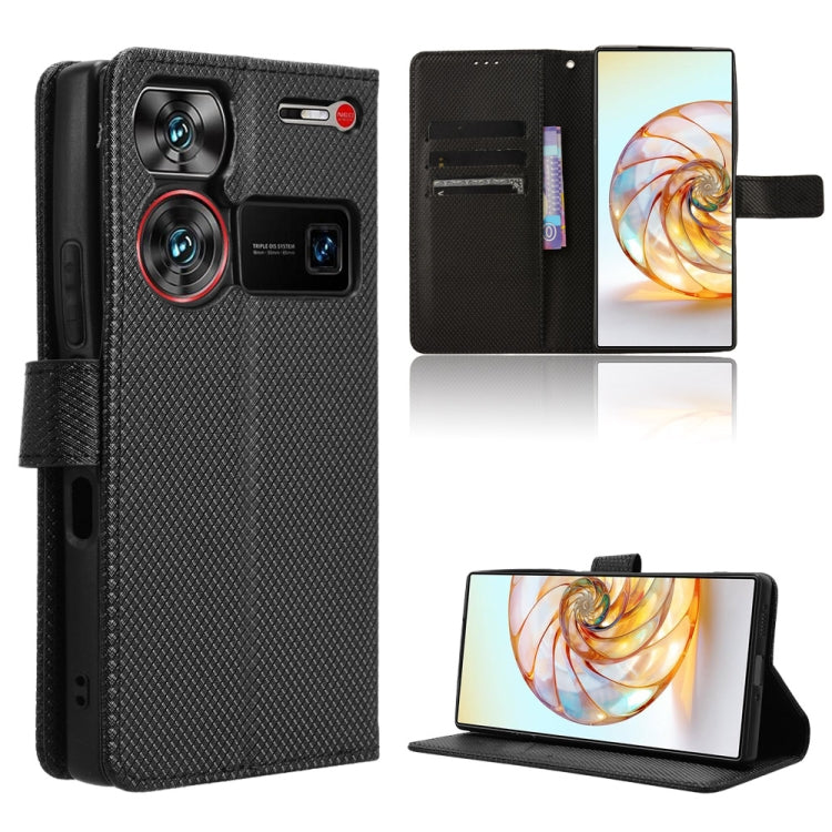 Custodia per telefono in pelle con trama a diamante, For ZTE nubia Neo 2, For ZTE Blade A34, For ZTE Libero 5G IV, For ZTE nubia Z60 Ultra