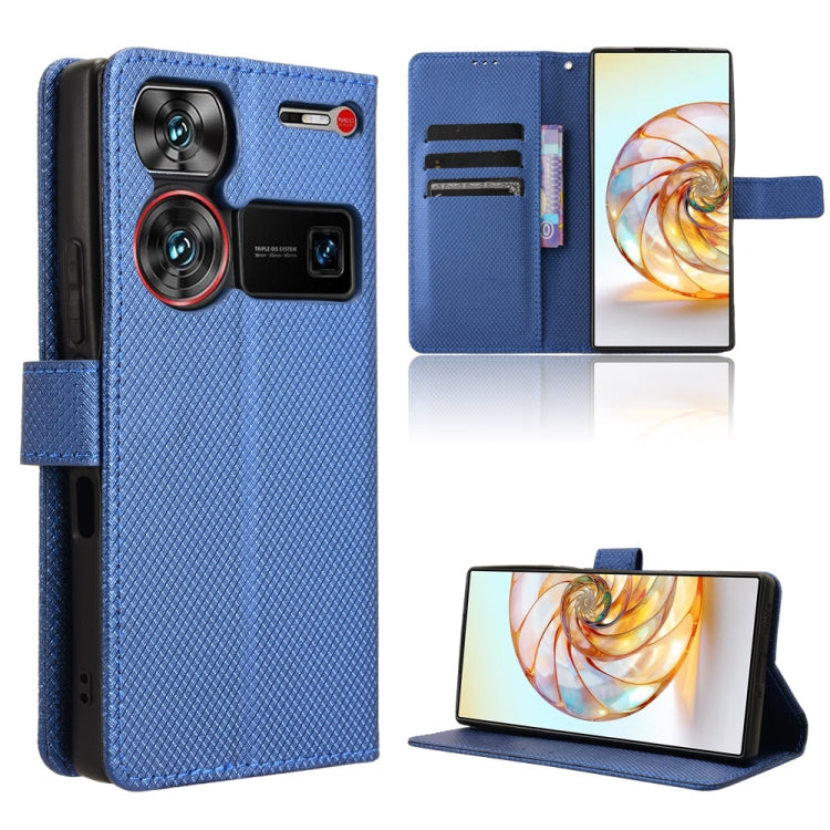 Custodia per telefono in pelle con trama a diamante, For ZTE nubia Neo 2, For ZTE Blade A34, For ZTE Libero 5G IV, For ZTE nubia Z60 Ultra