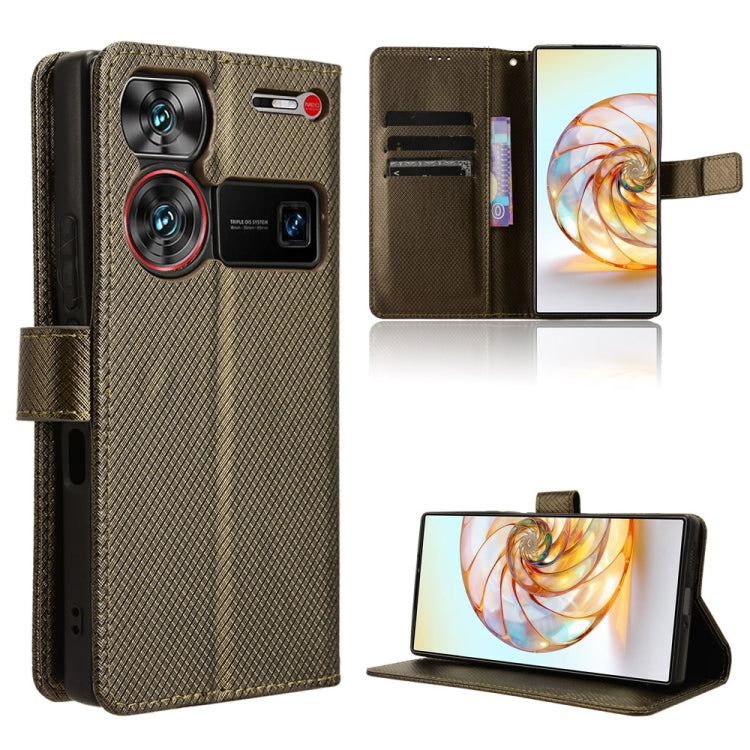 Custodia per telefono in pelle con trama a diamante, For ZTE nubia Neo 2, For ZTE Blade A34, For ZTE Libero 5G IV, For ZTE nubia Z60 Ultra
