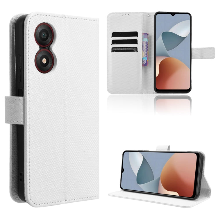 Custodia per telefono in pelle con trama a diamante, For ZTE nubia Neo 2, For ZTE Blade A34, For ZTE Libero 5G IV, For ZTE nubia Z60 Ultra