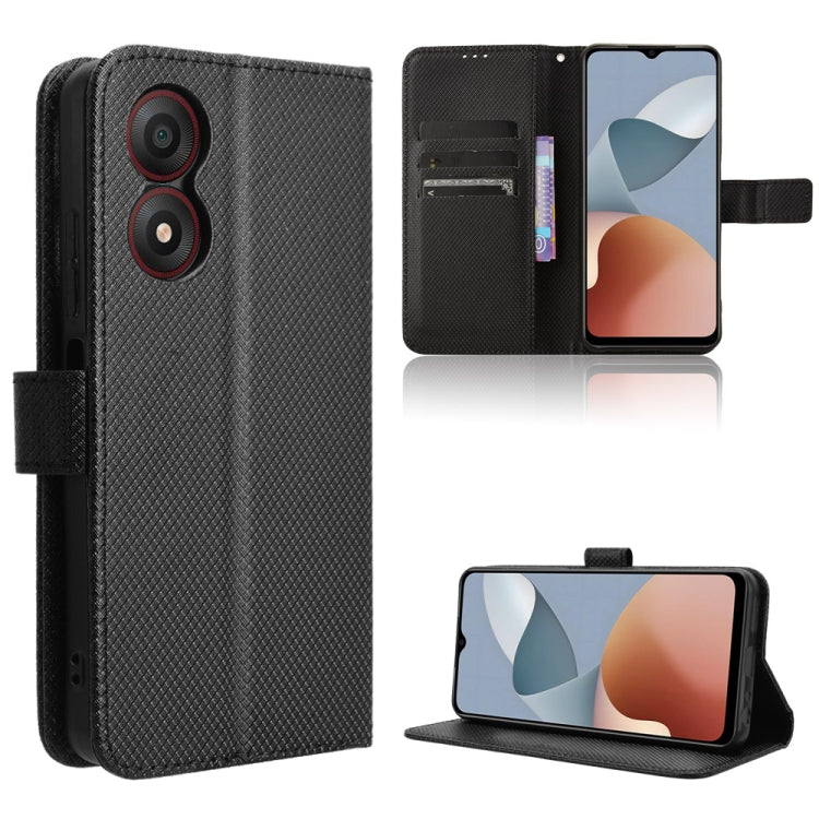 Custodia per telefono in pelle con trama a diamante, For ZTE nubia Neo 2, For ZTE Blade A34, For ZTE Libero 5G IV, For ZTE nubia Z60 Ultra