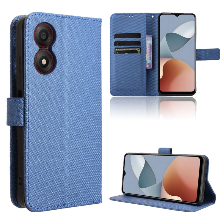 Custodia per telefono in pelle con trama a diamante, For ZTE nubia Neo 2, For ZTE Blade A34, For ZTE Libero 5G IV, For ZTE nubia Z60 Ultra