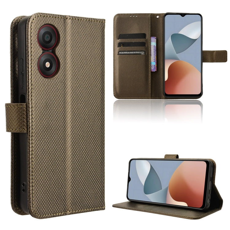Custodia per telefono in pelle con trama a diamante, For ZTE nubia Neo 2, For ZTE Blade A34, For ZTE Libero 5G IV, For ZTE nubia Z60 Ultra