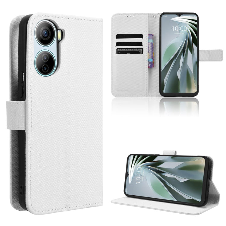 Custodia per telefono in pelle con trama a diamante, For ZTE Libero 5G IV, For ZTE nubia Z60 Ultra, For ZTE Blade A54, For ZTE Blade A73 4G