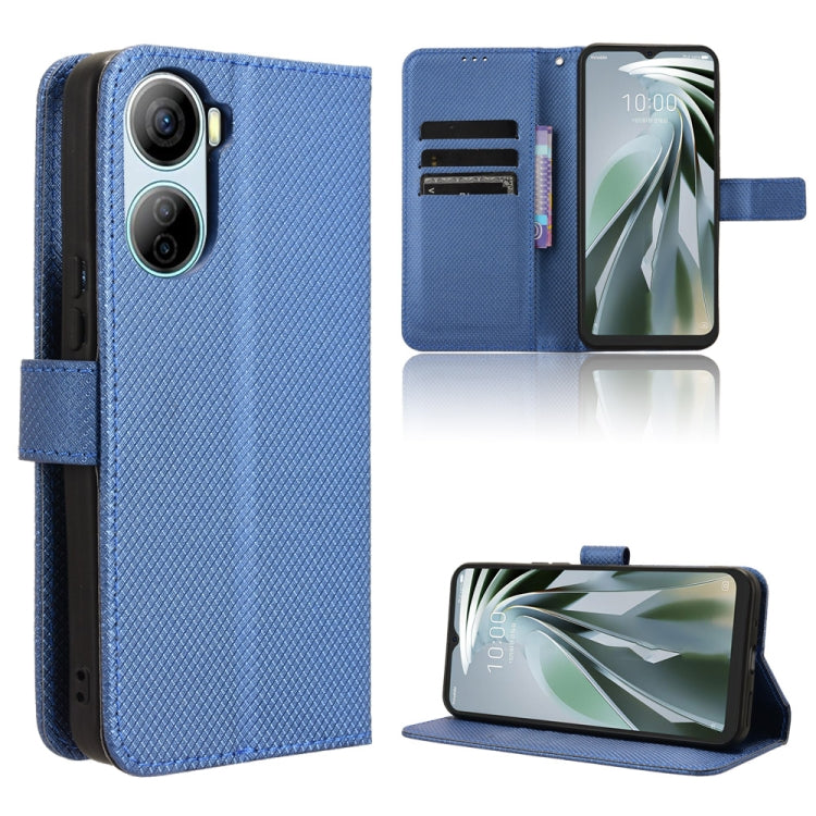 Custodia per telefono in pelle con trama a diamante, For ZTE nubia Neo 2, For ZTE Blade A34, For ZTE Libero 5G IV, For ZTE nubia Z60 Ultra