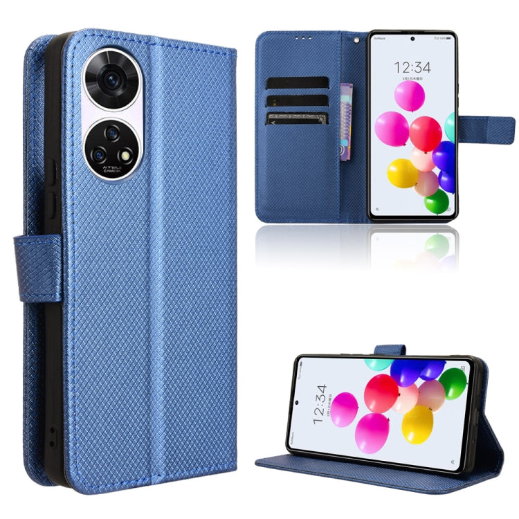 Custodia per telefono in pelle con trama a diamante, For ZTE Axon 60 Lite / Blade V60 Vita, For ZTE Blade V60 / Axon 60 4G, For ZTE Anshin Family, For ZTE nubia Focus Pro 5G