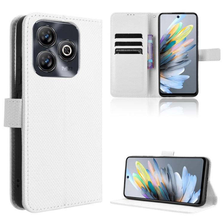 Custodia per telefono in pelle con trama a diamante, For ZTE Blade A75 5G, For ZTE Blade A75 4G, For ZTE nubia Z60S Pro, For ZTE Blade A35