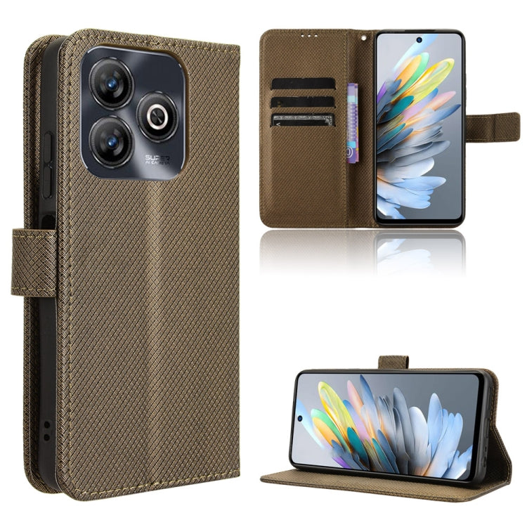 Custodia per telefono in pelle con trama a diamante, For ZTE Blade A75 5G, For ZTE Blade A75 4G, For ZTE nubia Z60S Pro, For ZTE Blade A35
