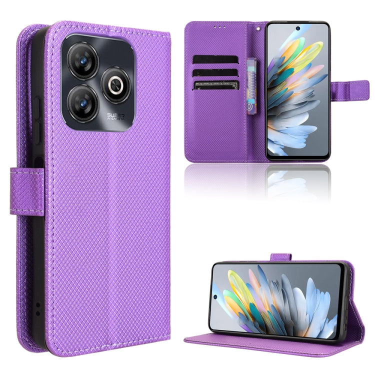 Custodia per telefono in pelle con trama a diamante, For ZTE Blade A75 5G, For ZTE Blade A75 4G, For ZTE nubia Z60S Pro, For ZTE Blade A35