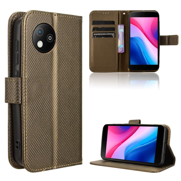 Custodia per telefono in pelle con trama a diamante, For ZTE Blade A35 Lite, For ZTE Blade V70 4G, For ZTE nubia Red Magic 10 Pro / 10 Pro+, For ZTE Blade V60 Design