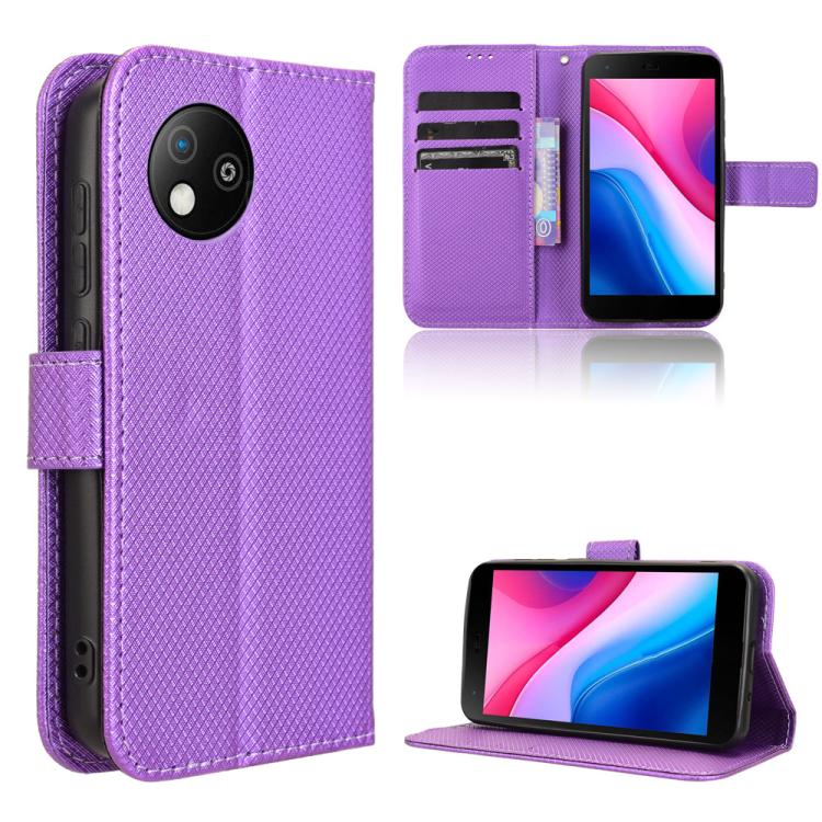 Custodia per telefono in pelle con trama a diamante, For ZTE Blade A35 Lite, For ZTE Blade V70 4G, For ZTE nubia Red Magic 10 Pro / 10 Pro+, For ZTE Blade V60 Design