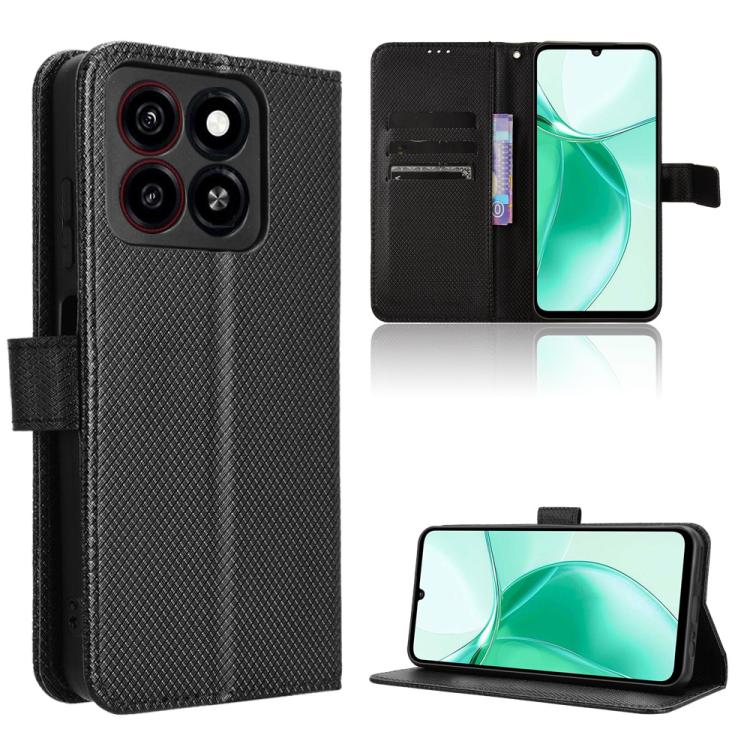 Custodia per telefono in pelle con trama a diamante, For ZTE Blade A75 5G, For ZTE Blade A75 4G, For ZTE nubia Z60S Pro, For ZTE Blade A35