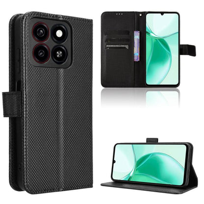 Custodia per telefono in pelle con trama a diamante, For ZTE nubia Z60S Pro, For ZTE Blade A35, For ZTE Axon 60 Lite / Blade V60 Vita, For ZTE Blade V60 / Axon 60 4G