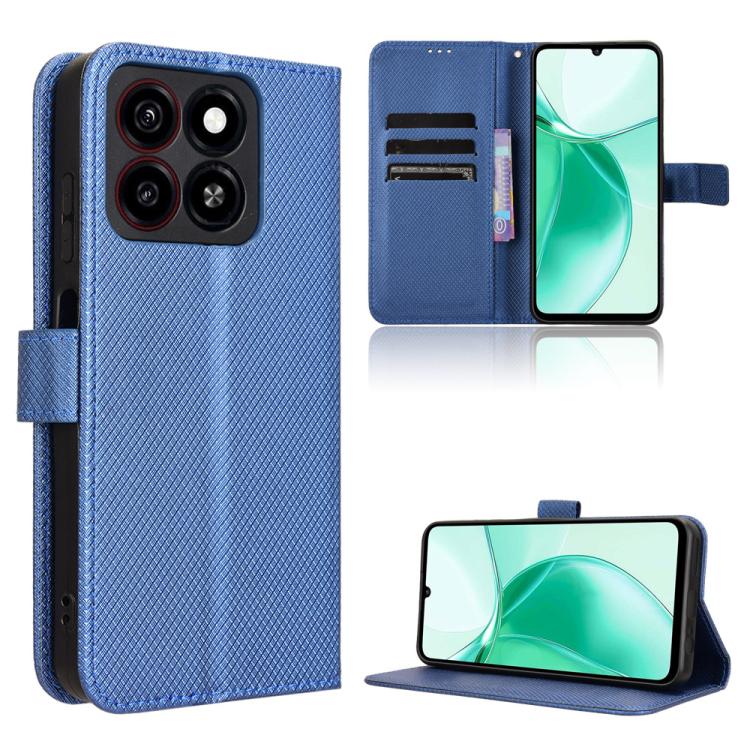Custodia per telefono in pelle con trama a diamante, For ZTE Blade A75 5G, For ZTE Blade A75 4G, For ZTE nubia Z60S Pro, For ZTE Blade A35
