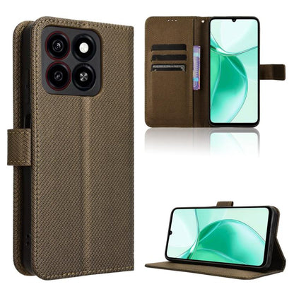 Custodia per telefono in pelle con trama a diamante, For ZTE nubia Z60S Pro, For ZTE Blade A35, For ZTE Axon 60 Lite / Blade V60 Vita, For ZTE Blade V60 / Axon 60 4G
