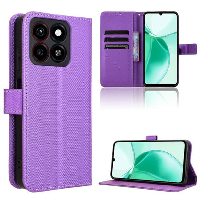Custodia per telefono in pelle con trama a diamante, For ZTE nubia Z60S Pro, For ZTE Blade A35, For ZTE Axon 60 Lite / Blade V60 Vita, For ZTE Blade V60 / Axon 60 4G
