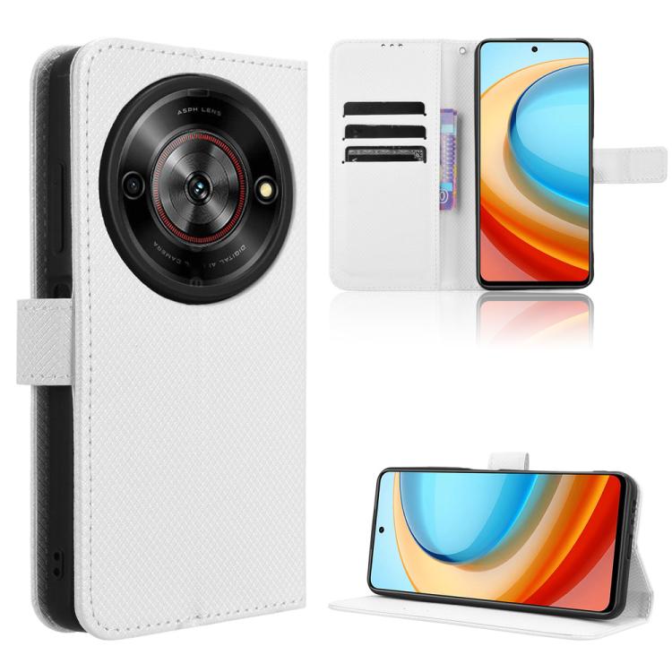 Custodia per telefono in pelle con trama a diamante, For ZTE Blade A75 5G, For ZTE Blade A75 4G, For ZTE nubia Z60S Pro, For ZTE Blade A35