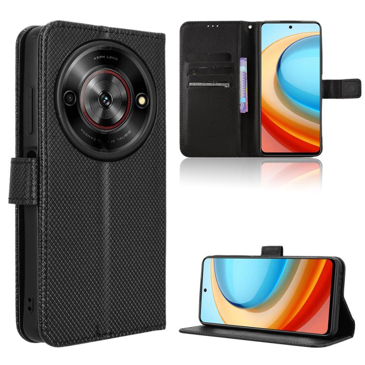 Custodia per telefono in pelle con trama a diamante, For ZTE Blade A75 5G, For ZTE Blade A75 4G, For ZTE nubia Z60S Pro, For ZTE Blade A35