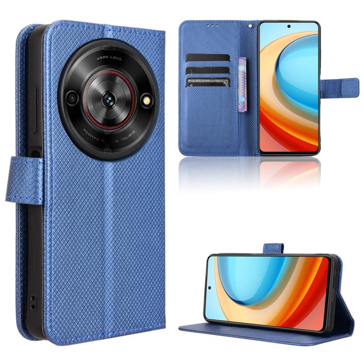 Custodia per telefono in pelle con trama a diamante, For ZTE Blade A75 5G, For ZTE Blade A75 4G, For ZTE nubia Z60S Pro, For ZTE Blade A35