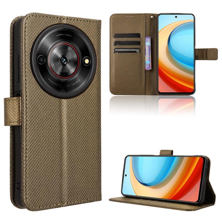Custodia per telefono in pelle con trama a diamante, For ZTE Blade A75 5G, For ZTE Blade A75 4G, For ZTE nubia Z60S Pro, For ZTE Blade A35