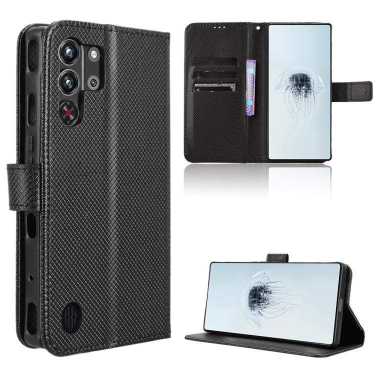 Custodia per telefono in pelle con trama a diamante, For ZTE Blade A35 Lite, For ZTE Blade V70 4G, For ZTE nubia Red Magic 10 Pro / 10 Pro+, For ZTE Blade V60 Design