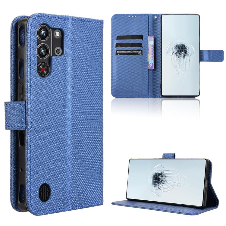 Custodia per telefono in pelle con trama a diamante, For ZTE nubia Red Magic 10 Pro / 10 Pro+, For ZTE Blade V60 Design, For ZTE Blade A75 5G, For ZTE Blade A75 4G