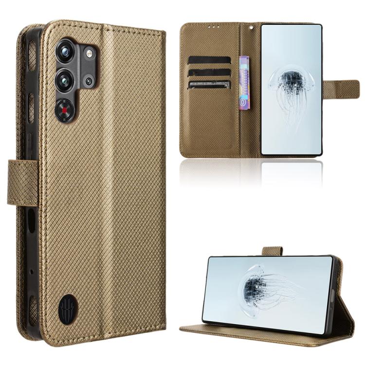 Custodia per telefono in pelle con trama a diamante, For ZTE Blade A35 Lite, For ZTE Blade V70 4G, For ZTE nubia Red Magic 10 Pro / 10 Pro+, For ZTE Blade V60 Design