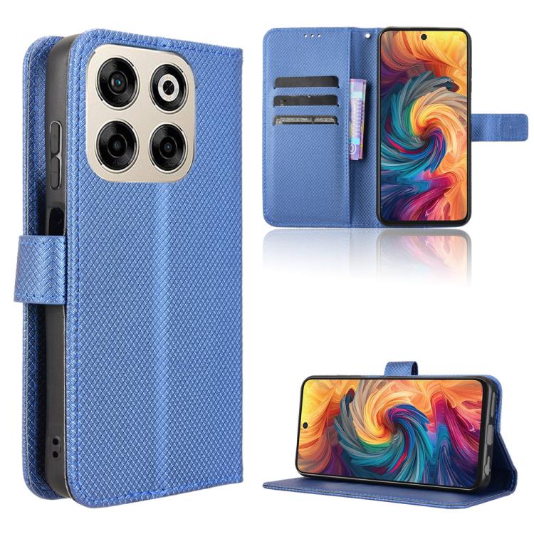 Custodia per telefono in pelle con trama a diamante, For ZTE Blade A35 Lite, For ZTE Blade V70 4G, For ZTE nubia Red Magic 10 Pro / 10 Pro+, For ZTE Blade V60 Design