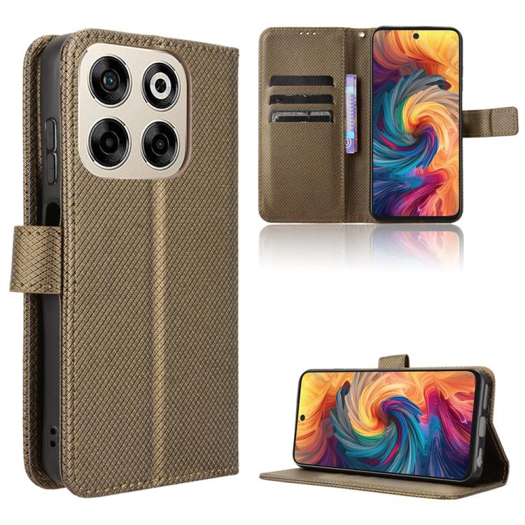 Custodia per telefono in pelle con trama a diamante, For ZTE Blade A35 Lite, For ZTE Blade V70 4G, For ZTE nubia Red Magic 10 Pro / 10 Pro+, For ZTE Blade V60 Design