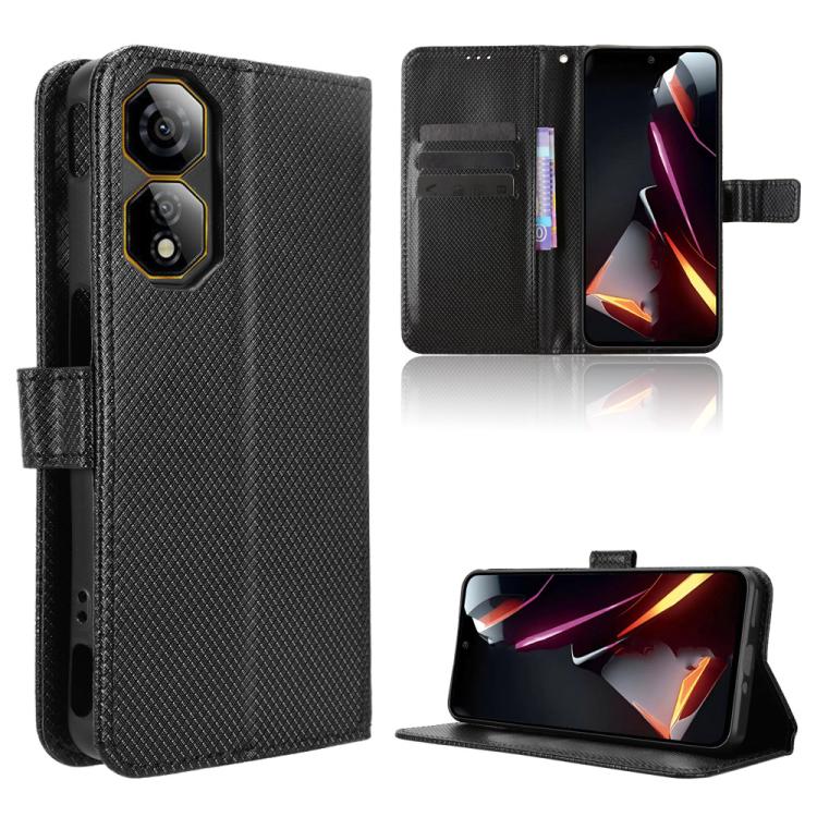 Custodia per telefono in pelle con trama a diamante, For ZTE nubia Neo 2, For ZTE Blade A34, For ZTE Libero 5G IV, For ZTE nubia Z60 Ultra
