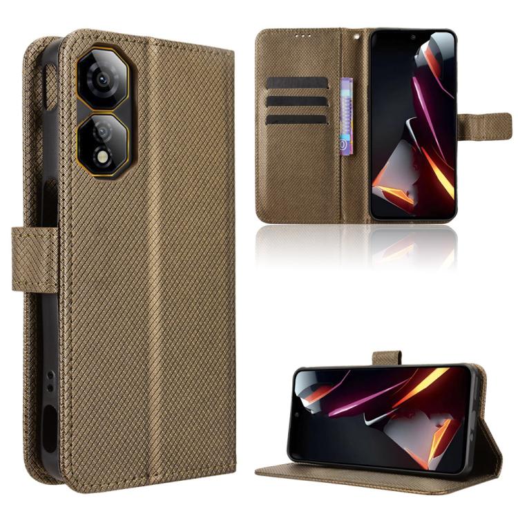 Custodia per telefono in pelle con trama a diamante, For ZTE nubia Neo 2, For ZTE Blade A34, For ZTE Libero 5G IV, For ZTE nubia Z60 Ultra
