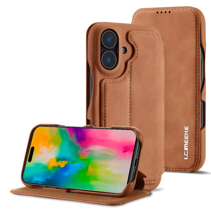 LC.IMEEKE Custodia per cellulare in pelle con vibrazione Hon Ancient Series, For iPhone 16 Pro Max, For iPhone 16 Pro, For iPhone 16 Plus, For iPhone 16