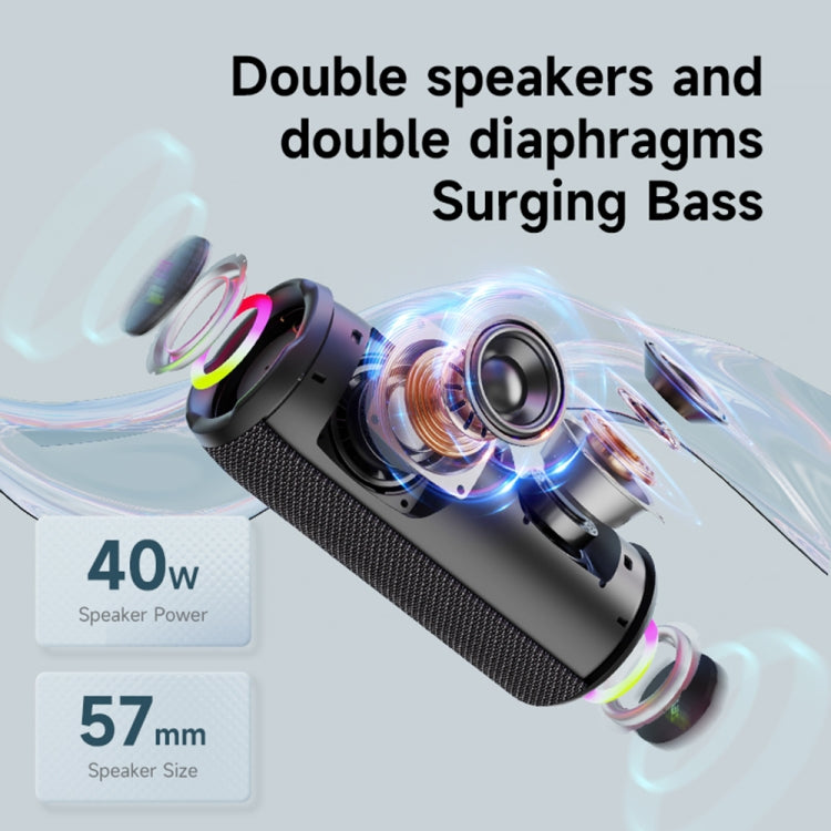 Zealot S49 Pro Altoparlante Bluetooth wireless portatile da esterno da 20 W con luce RGB, S49 Pro