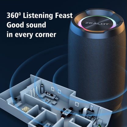 Zealot S49 Altoparlante Bluetooth wireless portatile da esterno con luce RGB, S49