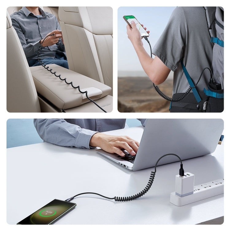 JOYROOM SA38-AC3 Cavo dati di ricarica rapida a spirale da USB a USB-C / Type-C 3A, USB to USB-C / Type-C