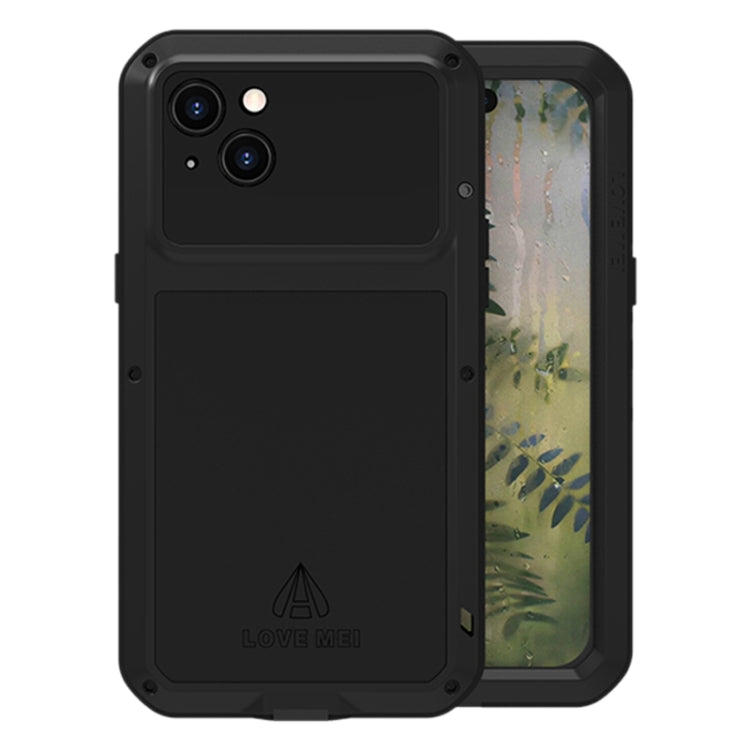 Custodia per telefono antipolvere impermeabile antiurto in metallo LOVE MEI, For iPhone 15 Plus, For iPhone 15