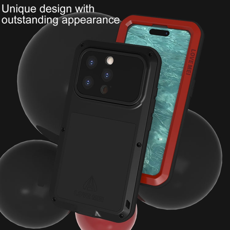 Custodia per telefono antipolvere impermeabile antiurto in metallo LOVE MEI, For iPhone 15 Pro, For iPhone 15 Plus, For iPhone 15